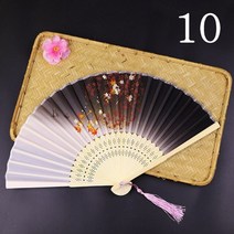 부채춤 무용 부채 2021 새로운 대나무 골동품 접는 팬 중국 스타일 실크 팬 여름 팬, 10