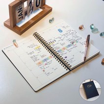 [DELUJO] 일일 업무 일지 시간 스케줄 관리 위클리 만년 플래너 22722EA, 쿠팡 본상품선택