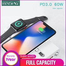 애플워치보조배터리 ferising 무선 pd3.0 60w 빠른 충전기 전원 은행 for, 20000mAh