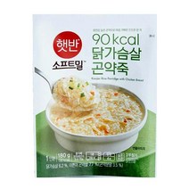 CJ 아침식사 햇반 소프트밀 닭가슴살 곤약죽 180gX6개 다이어트죽 녹두죽 닭죽 삼계죽 소고기죽 죽집 죽 아침식사대용, 12세트
