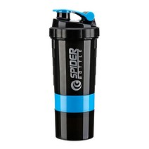 체육용품 체육교구 스포츠용품쉐이커 컵 550Ml 단백질 분말 교반 스포츠 피트니스 병 3 층 대용량 주전자, 04 blue