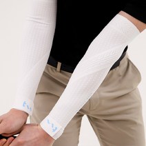 스퀘어프로 슬라이스방지 스포츠테이핑 골프팔토시 [스윙회전팔근육컨트롤 정타 비거리 골프엘보보호 자외선99.9%차단 손목밴드팔착용력강화 구질개선기술특허출원 남여공용골프전용팔토시], 양팔 L사이즈