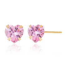 14K GOLD 엔젤러브 5mm 하트 큐빅 귀걸이 _ 36349EA