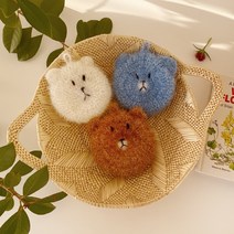 루쓰리빙 감성 2겹 도톰 아크릴 수세미 곰돌이, 곰돌이 브라운
