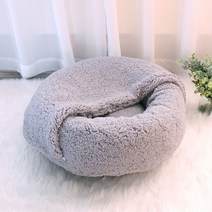 고양이숨숨집 강아지하우스 플리스 강아지 고양이 다둥이 침낭 컴피베드 방석 침대 쿠션 3색, 그레이
