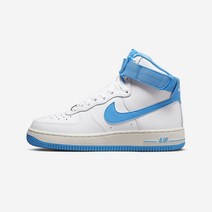 (국내매장판/AS가능) 나이키 에어 포스 1 하이탑 오리지널 화이트 블루 신발 남여 커플 런닝화 러닝화 운동화