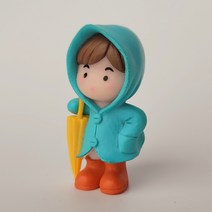 우비 소년 4p 피규어 세트 테라리움 꾸미기, 블루