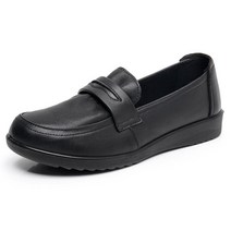 여성가죽로퍼 발편한단화 할머니신발 50대 60대 클래식 블랙구두 하객룩