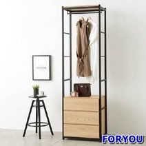 ForU95 스토리홈 리코 드레스룸 서랍장 3단 선반 수납장 장롱 행거, 오크브라운, 상세페이지 참조