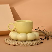 미스터데코 세라믹 플라워 커피잔 세트, 노랑색, 1세트