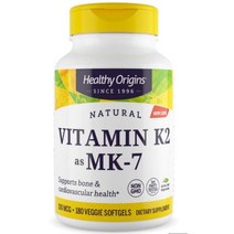 Healthy Origins Vitamin K2 as MK-7 100 mcg - K2 Vitamins for Heart Health Bone Health & Calcium Me, 1, 단일옵션, 기타