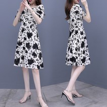 키작녀 원피스 키작은 여자 꽃 여성 여름스타일 허리 디자인 스커트 여름