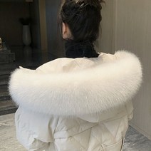 퍼 칼라 단품 패딩 모자털 페이크 여우 라쿤 폭스 퍼 리폼 교체용 16컬러, 화이트 스노우폭스(75cm)개