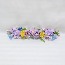 퍼플 별꽃 미니 일자 리스