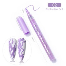 방수 네일 아트 그래피티 펜 추상 라인 꽃 스케치 그리기 도구 페인팅 DIY 액세서리 1 PC, 17 Light Purple-PattenS