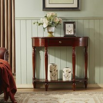 반원콘솔 복도장 엔틱 현관 거실 콘솔 테이블 장식장, 체리 100 30 80