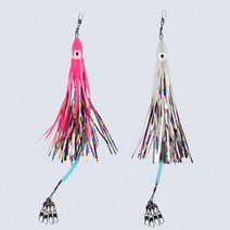 머털낚시 반짝이 꼴뚜기 문어채비 2개입, 야광레드