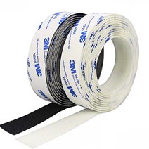 엔템 벨크로 초강력 양면 찍찍이 부직포, 블랙-폭5CMX100CM