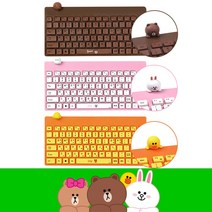 라인프렌즈 정품 캐릭터 무선 키보드 브라운 곰돌이 샐리 오리 코니 토끼 스마트 매직 터치 예쁜 귀여운 타자기 미니 휴대용 슬림 핑크 사무용 사무실 도서관 무선키보드, 라인프렌즈 무선 키보드