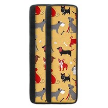 Poceacles 레오파드 꽃 나비 프린트 냉장고 도어 커버 2개 냉장고 식기 세척기 오븐용 패션 미끄럼 방지 가전 프로텍터 주방을 깨끗하게 유지, Cartoon Dog-Yellow