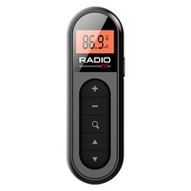 식품방사능측정기 수산물 방사선측정기 휴대용 삼중수소 방사능측정기 미니 포켓 FM 라디오 충전식 리시버 백라이트 LCD 디스플레이 35mm 헤드폰 수신 안테나 76108MHZ, 1.Black