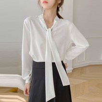 디아리스 쉬폰 리본 블라우스 9043