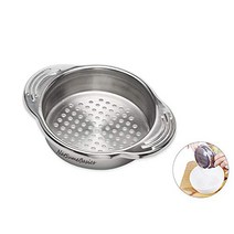 Sleek Stainless Steel Food Tuna Strainer Sieve Can Colander Press Lid Oil Drainer Remover for Daily, 1