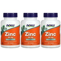 [2+1] Nowfoods 나우푸드 아연 50 mg 250정 Zinc 글루콘산아연 징크 글루코네이트 비건 고약사 약들약 3개
