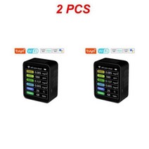 가스 일산화탄소 감지기 공기 질 포름알데히드 모니터 온도 습도 Hcho Tvoc Co Co2 Pm10 Pm2.5 1 2 3피스, Black WIFI-VOC 2pcs