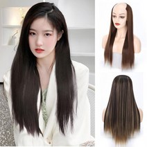 정수리없는 긴생머리 반가발 붙임머리 똑딱이 티안나는 부분가발 롱가발 긴머리 머리숱 생머리가발 헤어피, 04.브라운4M30