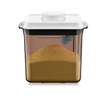 밀키보틀 분유통 힙분유통 분유보관통 600g, 브라운 투명 + 화이트, 1개