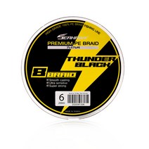 [그린낚시]씨호크 썬더 블랙 8합사 PE라인 200m 파핑 갈치낚시줄, 10호
