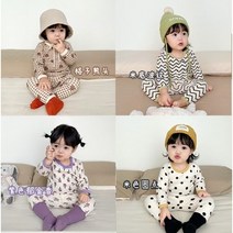 바로배송 1+1유아상하세트 유로풍내복 귀여운실내복 홈웨어 우리아이 가을 겨울 잠옷 남매룩
