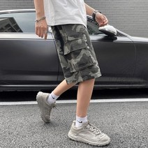 옷자락 [옷자락] 남자 숏 포켓 캐주얼 밀리터리 반바지