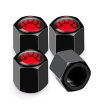 타이어보관자동차 곰 발톱 고양이 개 발 타이어 밸브 캡 벤츠 BMW 아우디 도요타 혼다럭 오토바이 자전거, 06 Red  Logo Paw Black