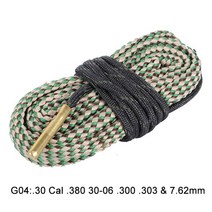헌팅 건 보어 클리너. 22 Cal.223 Cal.38 Cal & 5.56mm 7.62mm 12GA 라이플 클리닝 키트 툴 라이플 배럴 캘리버 로프, G04