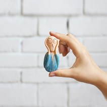 [짱카몰] 코믹 명화 냉장고자석 마그넷 홈데코 장식소품 엽기, B. 절규 (뭉크)