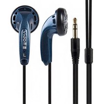 밥쇽 Vido-이어버드 헤드폰 음악 플랫 3.5mm 플러그 이어폰 안드로이드 ios 휴대 전화에 사용, 02 파란