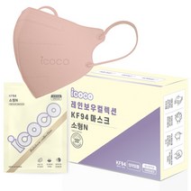 아이코코 초이스 컬렉션 새부리형 마스크 KF94 소형 N, 1개, 코랄, 30매입