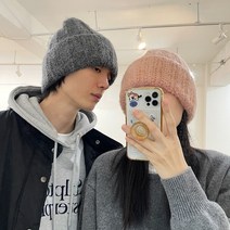 겨울 남자 여성 커플 대두 빅사이즈 부클 왕골지 로제 제니 비니 모자