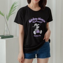 소심한 거인 스누피 도널드덕 면40수 데일리 반팔 라운드 티셔츠
