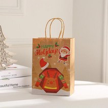 크리스마스 선물 토트 백 이브 사탕 종이 봉투 애플 크래프트 포장 메리 24 개, [08] 24PCS