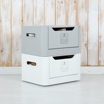 반함오픈수납함 2개(1세트), 화이트 1P+그레이1P