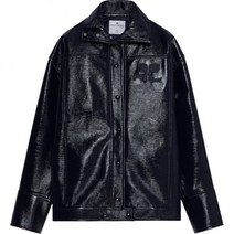 꾸레쥬 Courreges 아이코닉 오버사이즈 와이드 비닐 재킷 블랙