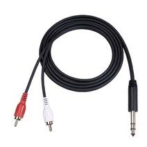 1 PC 6.35mm ~ 2RCA 케이블 스테레오 장비 시리즈 태블릿용 스테레오 잭, 보여진 바와 같이, 구리, PVC