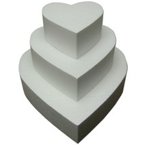 하트 클레이 케이크 모형 케익 스티로폼 높이 6cm, 3호-지름21cm-높이6cm
