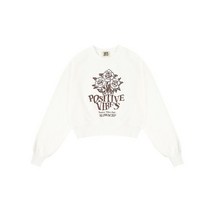 슬로우애시드 우먼즈 플라워즈 크롭 맨투맨 스웨트셔츠 오프화이트 우먼 여성S FLOWERS CROP 스웻셔츠 맨투맨S OFF 화이트