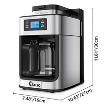 원두커피분쇄기 그라인더 가정용 자동 커피 Cikuso Drip 전기 커피 머신 내장 콩 그라인더가있는 자동 2 In, [01] 220V, [01] EU, [01] 10-15 컵, 01 220V_01 EU_01 10-15 컵