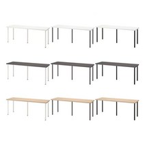 이케아 LAGKAPTEN 락캅텐 / ADILS 아딜스 대형테이블+다리5개, 색상:참나무+블랙_294.176.30