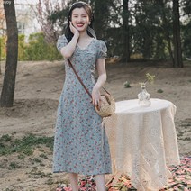 vsyoy 플라워 프렌치 벌룬 원피스